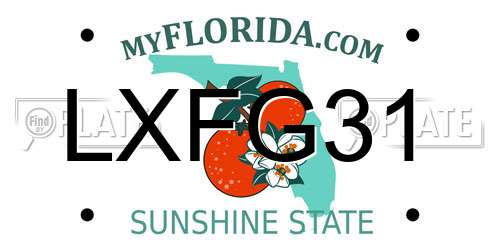 LXFG31 Florida License Plate
