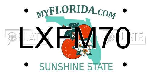 LXFM70 Florida License Plate