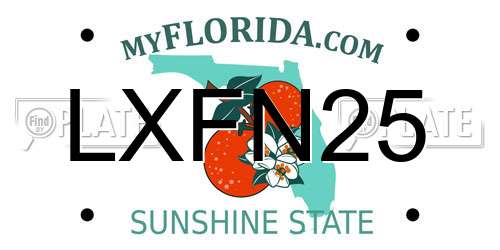 LXFN25 Florida License Plate