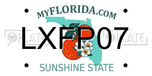 LXFP07 Florida License Plate