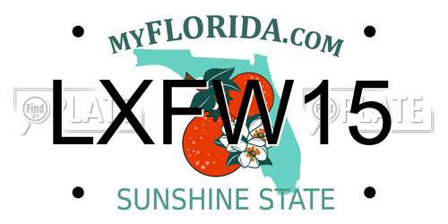 LXFW15 Florida License Plate