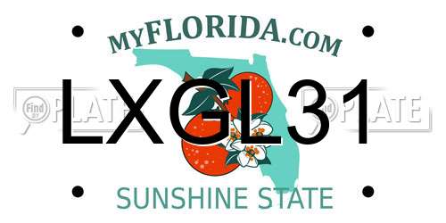 LXGL31 Florida License Plate