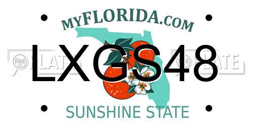 LXGS48 Florida License Plate