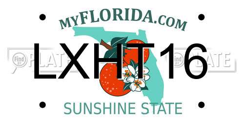 LXHT16 Florida License Plate