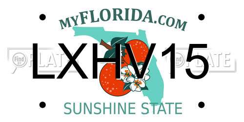 LXHV15 Florida License Plate