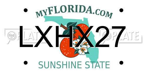 LXHX27 Florida License Plate