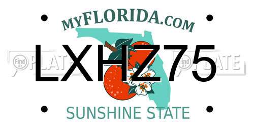 LXHZ75 Florida License Plate
