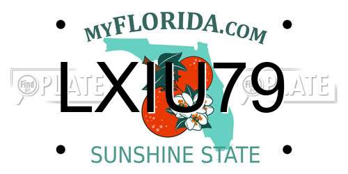 LXIU79 Florida License Plate