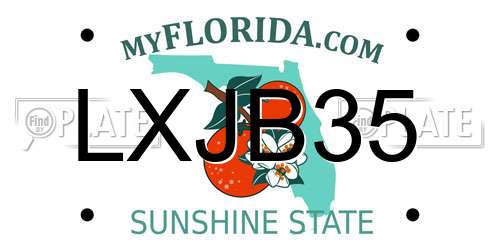 LXJB35 Florida License Plate