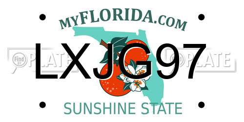 LXJG97 Florida License Plate