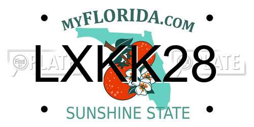 LXKK28 Florida License Plate