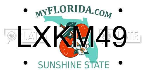 LXKM49 Florida License Plate