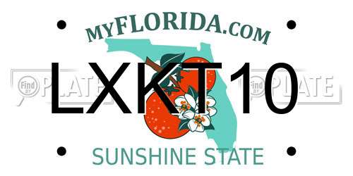 LXKT10 Florida License Plate