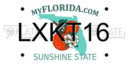LXKT16 Florida License Plate
