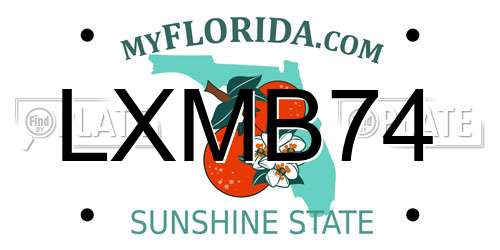 LXMB74 Florida License Plate