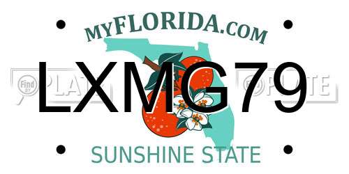 LXMG79 Florida License Plate