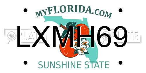 LXMH69 Florida License Plate