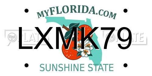 LXMK79 Florida License Plate