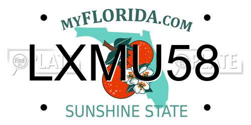 LXMU58 Florida License Plate