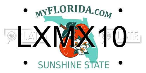 LXMX10 Florida License Plate