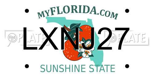 LXNJ27 Florida License Plate