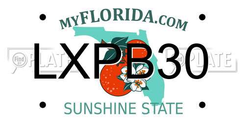 LXPB30 Florida License Plate