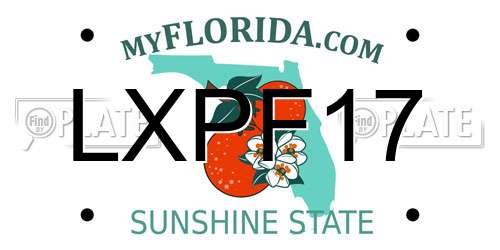 LXPF17 Florida License Plate