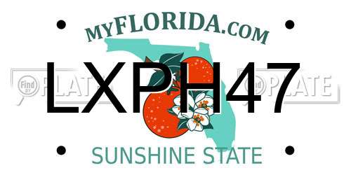 LXPH47 Florida License Plate