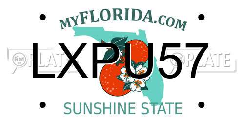 LXPU57 Florida License Plate