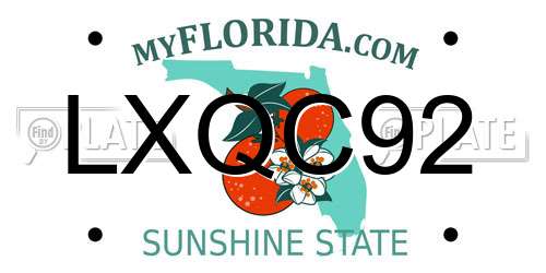 LXQC92 Florida License Plate