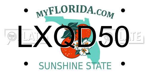 LXQD50 Florida License Plate