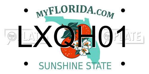 LXQH01 Florida License Plate