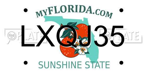 LXQJ35 Florida License Plate