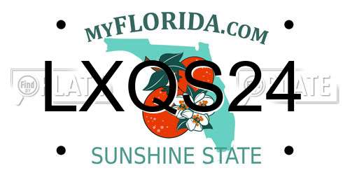 LXQS24 Florida License Plate