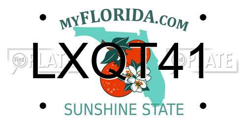 LXQT41 Florida License Plate