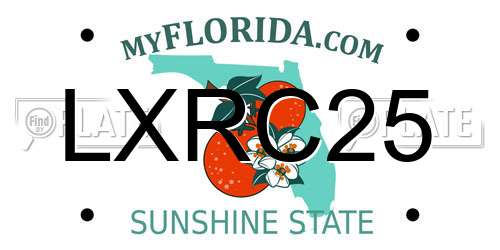 LXRC25 Florida License Plate