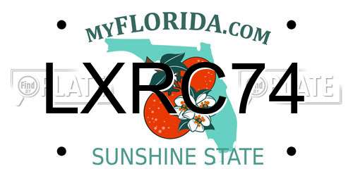 LXRC74 Florida License Plate