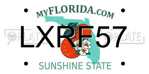 LXRF57 Florida License Plate