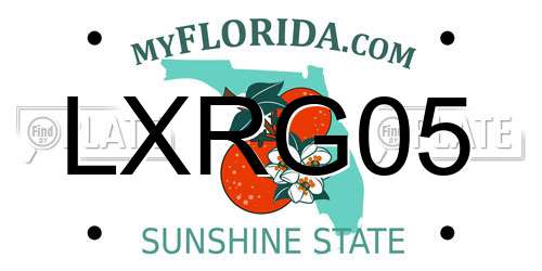 LXRG05 Florida License Plate