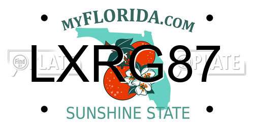 LXRG87 Florida License Plate
