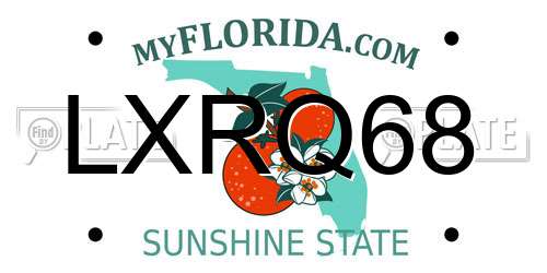 LXRQ68 Florida License Plate