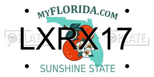 LXRX17 Florida License Plate