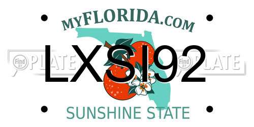 LXSI92 Florida License Plate