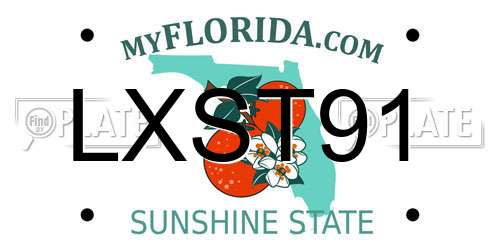 LXST91 Florida License Plate