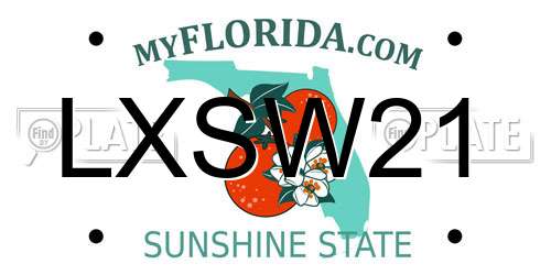 LXSW21 Florida License Plate
