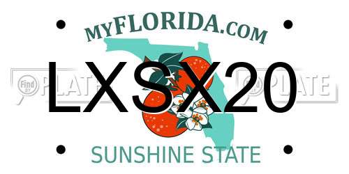 LXSX20 Florida License Plate