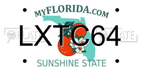 LXTC64 Florida License Plate