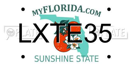 LXTE35 Florida License Plate