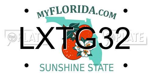 LXTG32 Florida License Plate