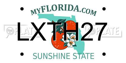 LXTH27 Florida License Plate